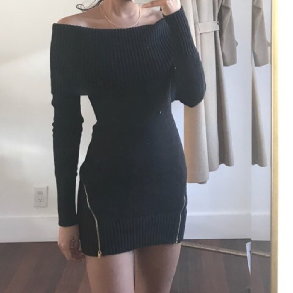 Guess Black off the shoulder mini dress